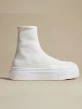 KHAITE Womens Ludlow Sock Sneaker Boots Cream White size 37.5